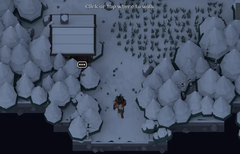 A cabin in a snowy pine forest